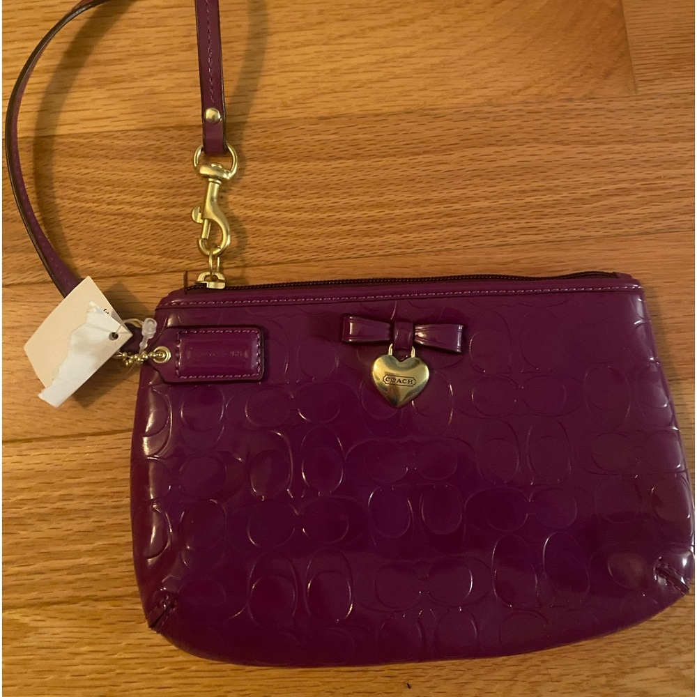 New Purple Coach wristlet purse